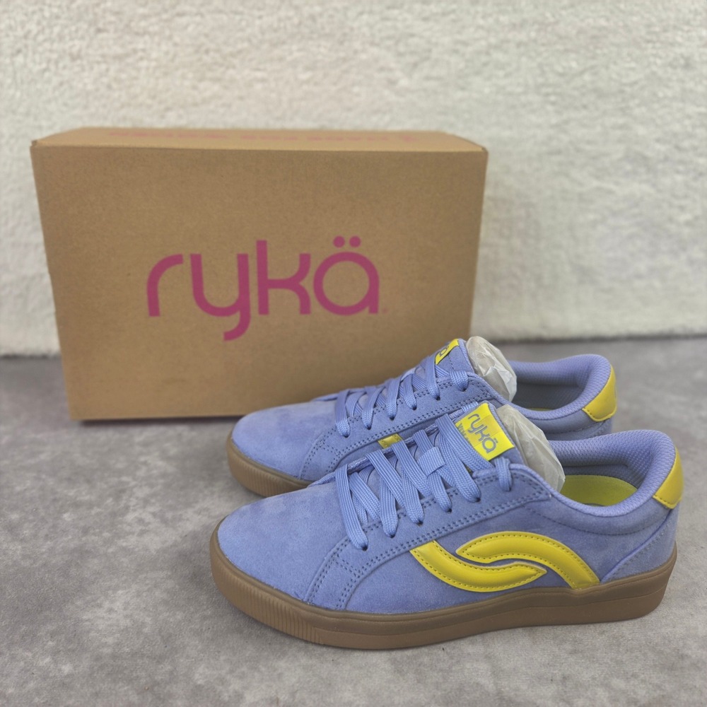 Ryka Viv Next Womens Blue Yellow Suede Sport Lifestyle Sneakers J4745F1400 6.5M